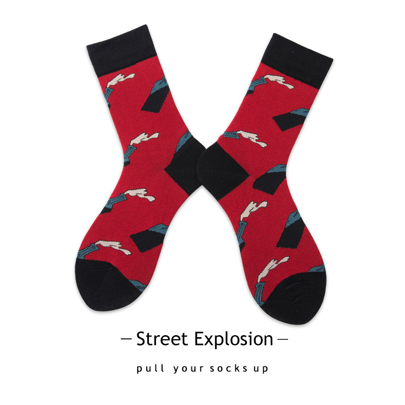 Spring And Summer Tide Breathable Cotton Socks Slide Street Style Socks Personalized INSTITUTE Wind Socks In Tube Socks